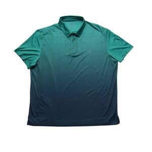 IZOD Golf Polo Mens XXL Green Ombre Dot Stretch Short Sleeve Shirt Performance